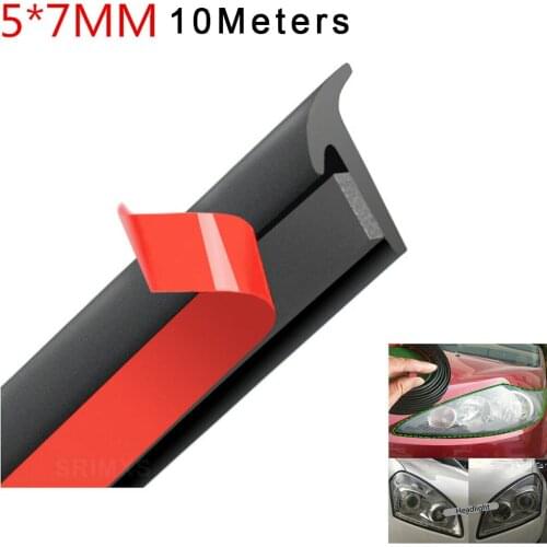 10/4M Decoration Trim Rubber Sealing Inclined T-shaped Weatherproof Edge Front Rear Bumper & Lip Headlight Side Skirt Fender