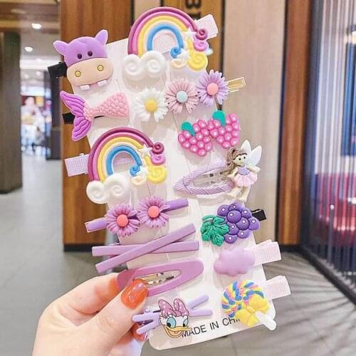 Childrens Rainbow Cartoon Hairpin Cute Princess Headdress Girls Little Girls Broken Hair Bb Hairpin Cute Baby Hair Accessories