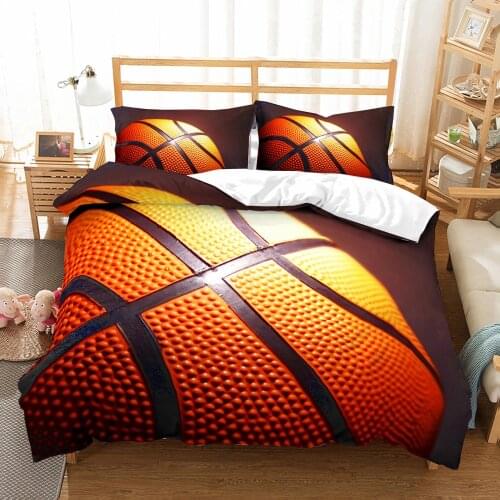 Home Textile Cartoon Basketball Printed Bedding Set Boys Sports Duvet Cover Double Queen King Bedding Home Decor 2/3