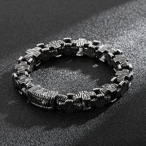 European and American fashion trend casting jewelry hip-hop 316L stainless steel cross mens bracelet