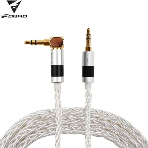 FDBRO New Angle Cable Jack 3.5mm Audio Cable 3.5 mm Stereo AUX Cable Male Jack Speaker Cable for Headphones