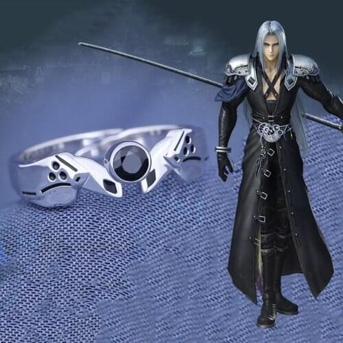 Final Fantasy VII Game Sephiroth 925 Sterling Silver Adjustable Finger Ring For Men Cosplay Jewelry Accessory Birthday Gifts