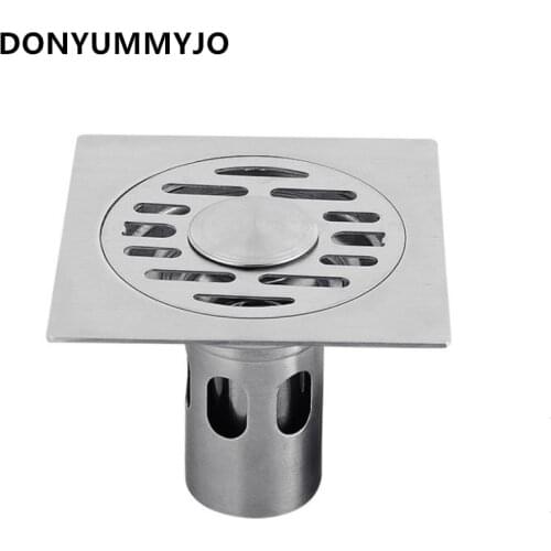 DONYUMMYJO 1pc Deep Water Seal Stainless Steel Floor Drain 10*10 Washing Machine Dual Purpose Deodorant Floor Drain