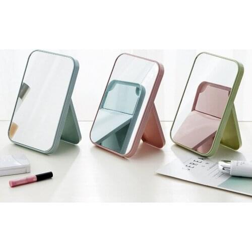 HD Creative Makeup Mirror Simple Desktop Makeup Mirror Portable Folding Square Single-Sided Mirror