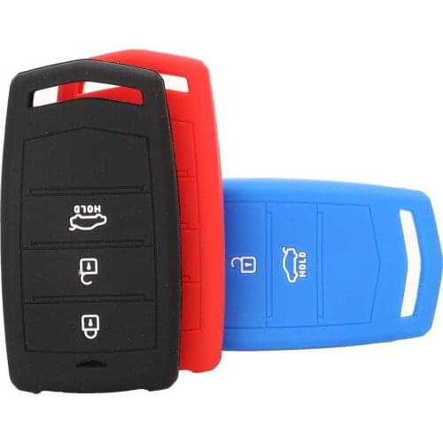 Bilchave 3 Buttons Remote Smart Silicone Car Key Case Cover Fob For Hyundai Genesis G70 G80 G90 2017 2018 2019