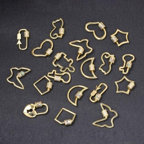 Juya DIY Carabiner Bolt Locks Supplies Creative Spiral Fastener Screw Lock Clasps Accessories For Fashion Pendant Jewelry Making