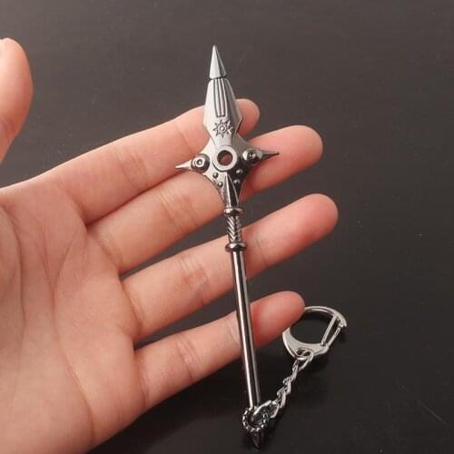 Anime The Seven Deadly Sins King Harlequin CHASTIEFOL Weapon Model Keychain Nanatsu no Taizai Keyring For Men Cosplay Gift