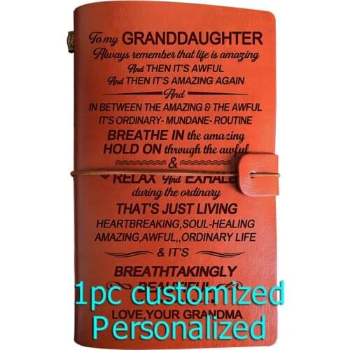 Engraved Leather journal personalized gifts to my husband BJ212 Customized Notebook A5 Dropshipping Supplier US Store Diary