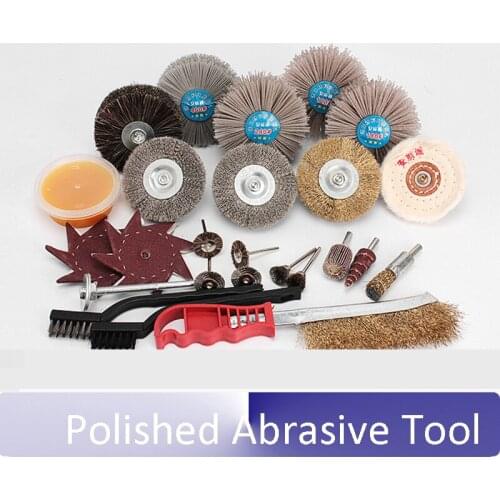 DuPont material Polished flower head brush groove grinding Handle pieces Set for polishing Thuja Wood carving kernel carving