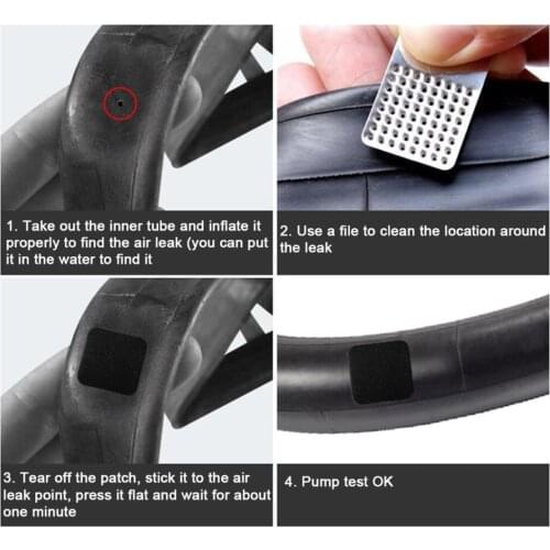 Portable 4.3x3.3cm Bike Tire Patch Glueless Square Self-Adhesive Patches