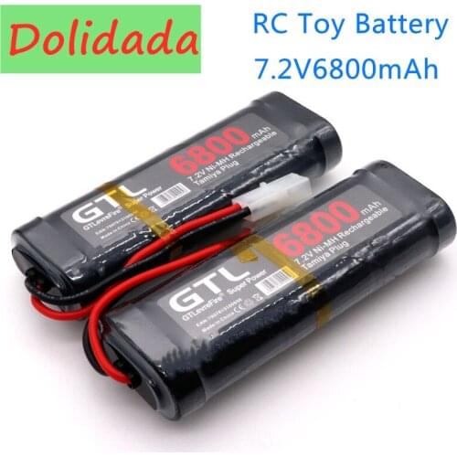 6800mAh 7.2V NiMh RC Toy Battery Rechargeable Flat Racing Car Replacement Battery for RC Airplane Helicopter Boat