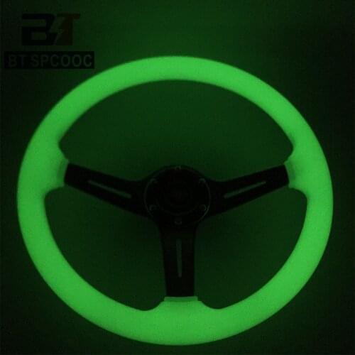 New Style Acrylic Steering Wheel 14 inch 340mm Car Sport Discoloration Luminous Steering Wheel With N-Logo Horn Button