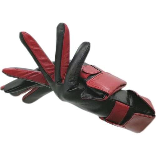 Gloves 2020 new black sheepskin ladies mid-length leather fashion winter gloves warm free shipping driving leather comfortable h