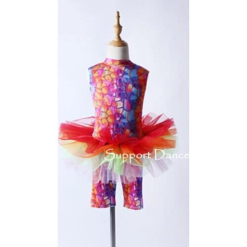 Support-Dance Girls Backless Professional Ballet Tutu Dress With An Attached Pants Kids Dance Costume C193