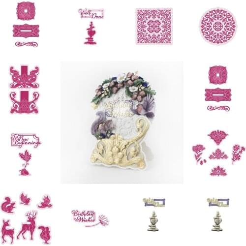 Birthday Wishes and Cradles 2021 Arrival New Craft Metal Cutting Die Mold Flower Tag Envelope Lace Edge Scrapbook Paper Craft