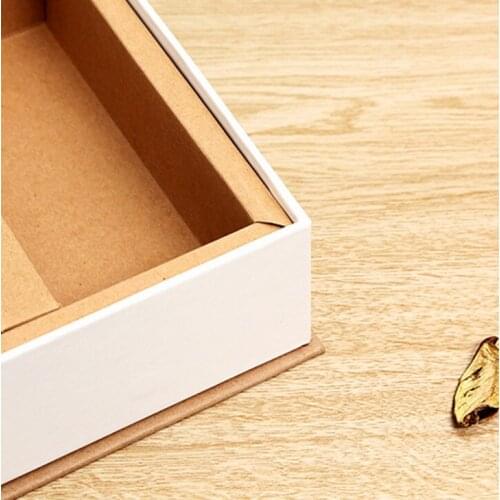 Luxury custom square white cardboard gift box with lids and high gloss white cardboard boxes packaging ---DH11762