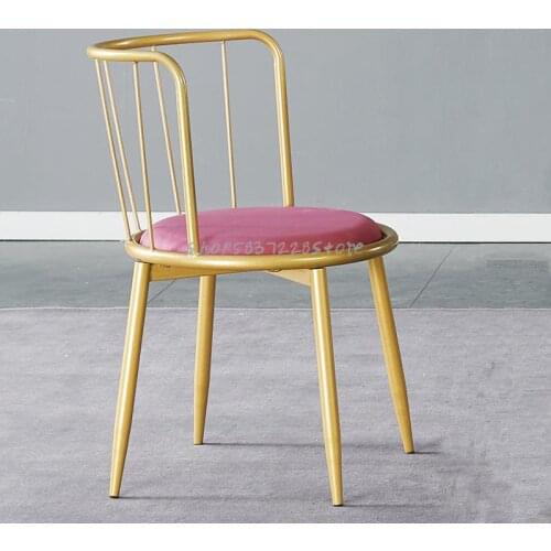 Nordic Style Family Dining Chair Modern Simple Manicure Shop Make-up Stool Back And Make-up Chair Net Red Chair