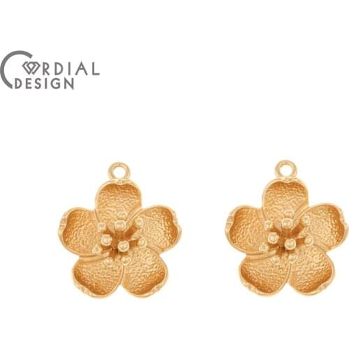 Cordial Design 50Pcs 16*18MM Jewelry Accessories/Charms/DIY Making/Copper/Flower Shape/Pendant/Hand Made/Earring Findings