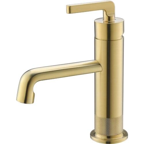 Basin Faucet Bathroom Hot and Cold Single Lever Sink Faucet Brush Gold New Arrival Water mixer tap crane