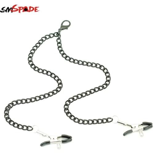 Smspade Nipple Clamps With Chain Sex Toys Adult Games Nipple Play Adjustable Nipple Clamps For Tantalizing Nipple Stimulation