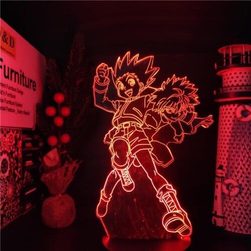 Hunter X Hunter Gon and Killua Anime 3D Led Night Lights Illusion Touch Sensor Lighting Xmas Gift Desk Lamp Hunter X Hunter Led