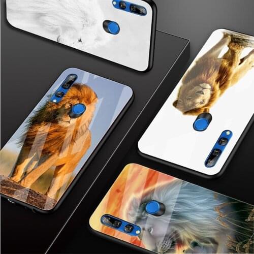 Ferocious lion Tempered Glass Phone Case For Huawei honor 8X 9 10i 20i 20Lite 20Pro 30 Pro Cover Shell