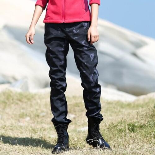 Spring Women Outdoors Hiking Trekking Charge Thickening Loose Soft Shell Pants Windbreak Waterproof Keep Warm Training Trousers