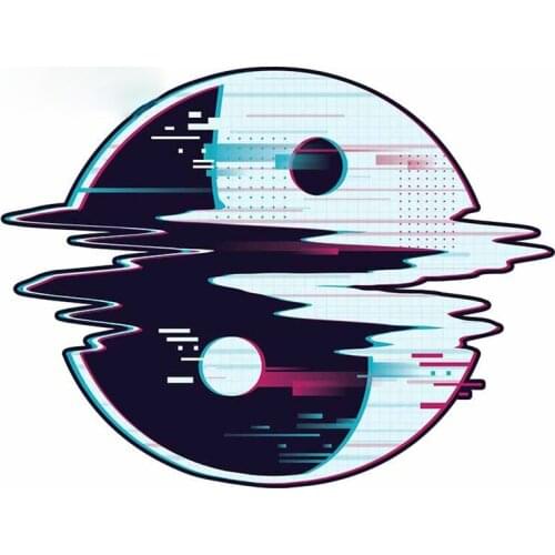 Vinyl High Quality Ying Yang Glitch Decal Silhouette Camper Refrigerator Car Stickers Windows Waterproof RV Graphics Kk13*10cm