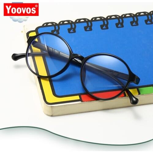 Yoovos Retro Child Glasses Frame Blue Light Kids Eyeglasses Frame Round Eyewear Child Optical Glasses For Child Clear Okulary