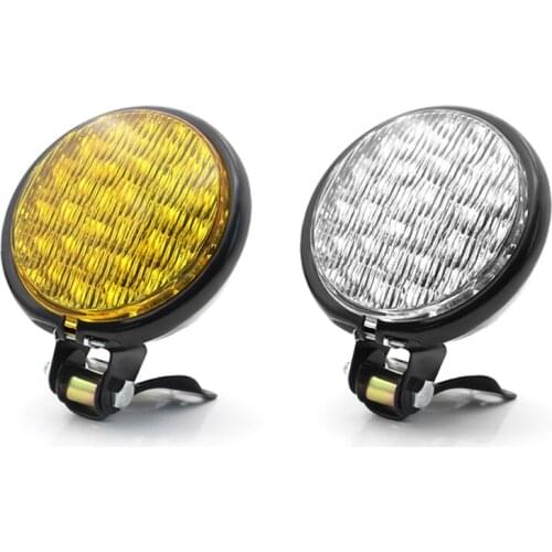 1Pc 12V 35W Universal Motorcycle LED Headlight Vintage Front Lights Lamps Retro Round Spotlight Headlamp