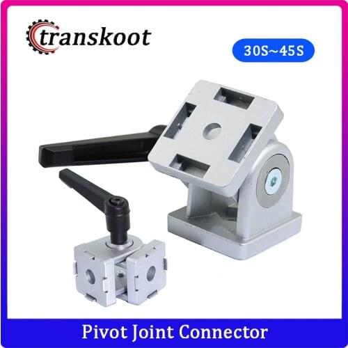 1pcs/2pcs Die cast zinc alloy Flexible Pivot Joint Connector with Handle corner hinge for Aluminum Extrusion Profile 30/40/45s