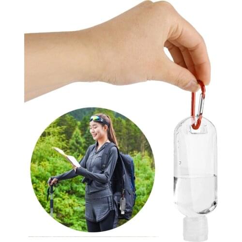 1pc 30ml 50ml Reusable Portable Mini Size Alcohol Spray Bottle Hand Sanitizer Travel Small Size Holder Hook Keychain Carrier New