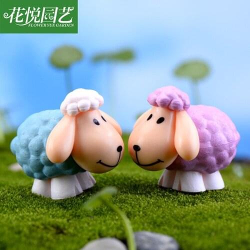 1pc Miniature Animal Cute Mini Kawaii Cabochons Sheep Goat Resin Figurines Micro Landscape Fairy Garden Terrarium Accessories