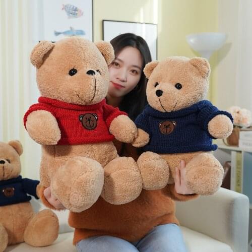 1pc 25-55cm Cute Teddy Bear with Sweater Plush Toys Bears Pillow Dolls Stuffed Soft Toys Lovers Girls Valentines Birthday Gift