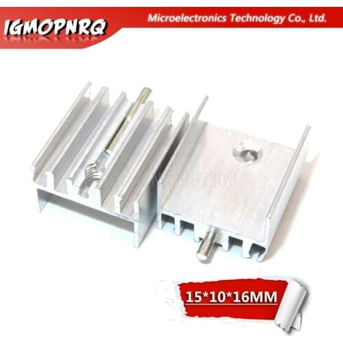 10pcs Aluminum Heatsink Radiator 15*10*16mm Transistor TO-220 With Needle hjxrhgal For Transistors TO220 white