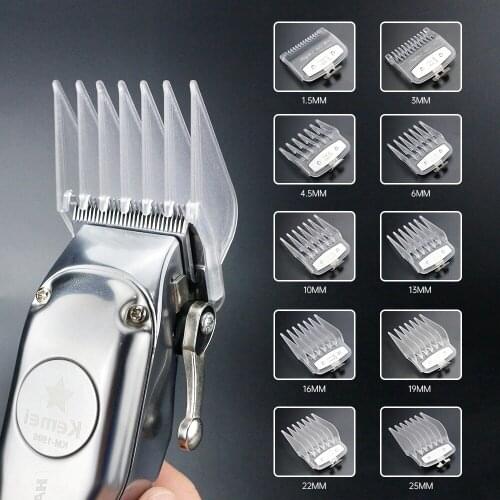 10Pcs/Set White Plastic 1.5mm-25mm Cutting Guide Comb Limit Combs With Metal Clip Universal Salon Hair Trimmer Tools