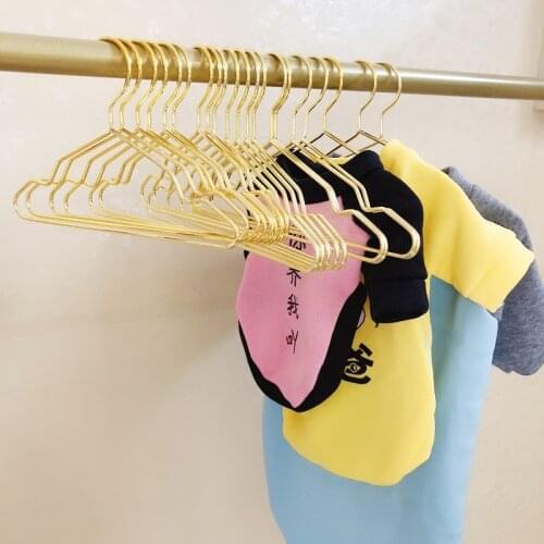 10 PCS Mini dog coat hanger gold pet coat hanging cat coat prop doll small coat hanger 20cm