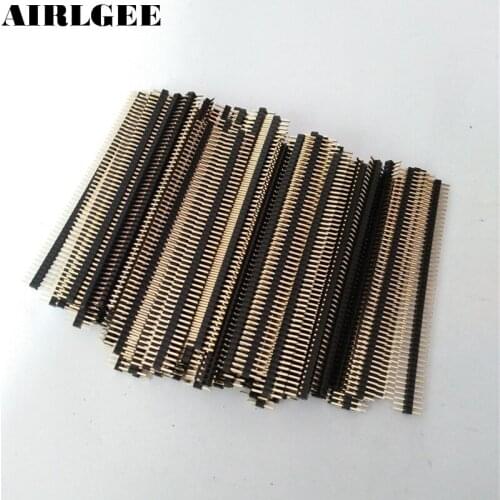 100pcs 50 Way Single Row Straight Pin Male Header Strip 1.27mm Pitch Free shipping