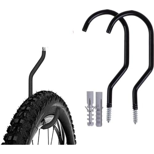 2Pcs Bicycle Wall Mounted Screw-in Utility Hangers Bike Storage Hooks Wall Mount Garage Hook Set Kit