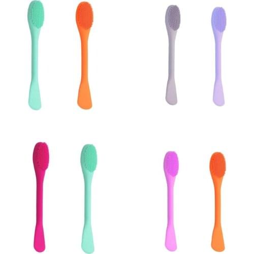 2Pcs Silicone Face Mask Brush Applicator Makeup Brush Double-Ended Facial Masks Brushes For Mud Clay Charcoal Mixed Mask