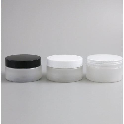 20 x 100G Frost PET Cream Jar With Plastic Lids and Seal 3.33oz 100 cc Frost Plastic Container Cosmetic Packaging