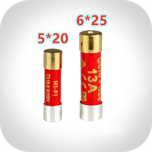 3PCS Hifi fever grade single crystal sterling silver nano fuse fuse gold-plated cap sound insurance tube