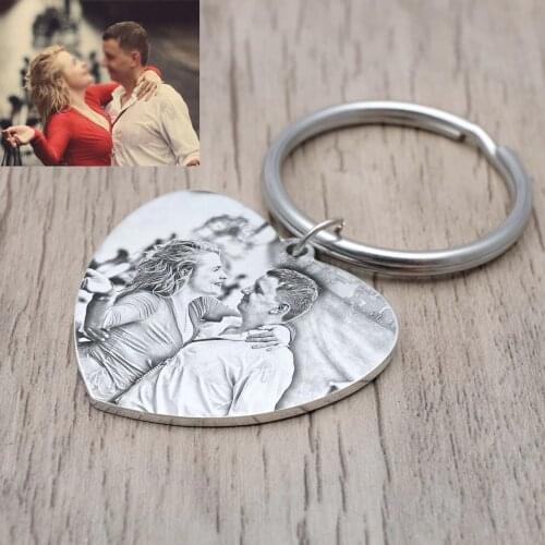 Custom Calendar Keychain, Personalized Picture Keychain,Engraved Photo Keychain,Calendar Keyring,Valentines Gift