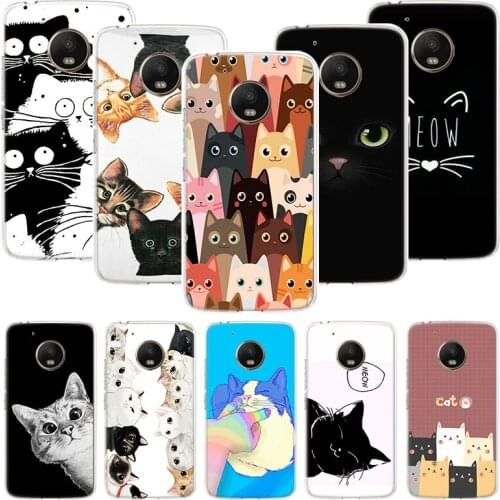 Cat Cute Kitten Cartoon Phone Case For Motorola Moto G9 G8 G7 G6 G5 E6 E5 E4 Plus Play Power One Action Macro Coque Cover Capa