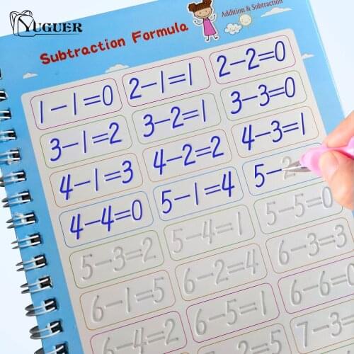 Children Educational 3D Exercise Book Reusable Copybook For Calligraphy Digital Learning Arithmetic Math Writing Books For Kids