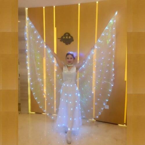 Fluorescent butterfly dance Wing Adult clothing Adult dance Cloak LED luminous dance skirt Belly Dance Costume