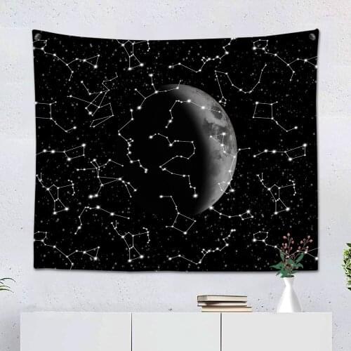Custom Hanging Tapestries 3D Print Modern Fashion Constellation Moon Tapestry Home Bedroom Living Room Wall Dorm Decor Adult