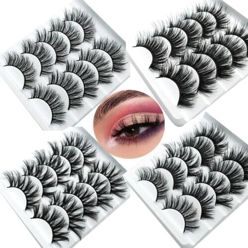 HBZGTLAD 5 pairs natural false eyelashes fake lashes long makeup 3d mink lashes eyelash extension mink eyelashes for beauty