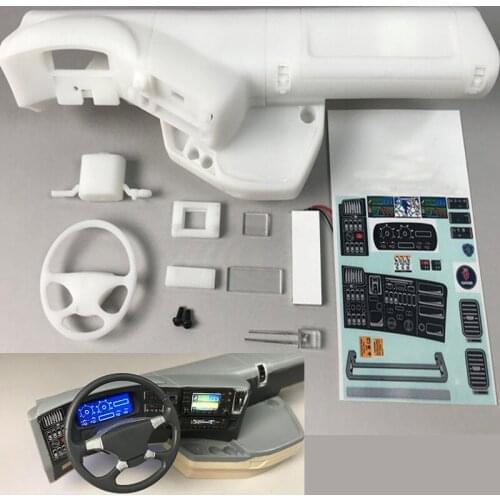 Cabin center console with LED instrument for 1/14 Scale Remote Control Tamiya scania R470 R620