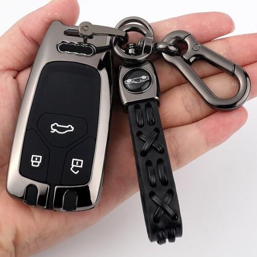 Galvanized Alloy Car Key Protection Case Cover Shell Protector For Audi A4 B9 Q5 Q7 TT TTS 8S 2016 2017 Car Keyless Remote